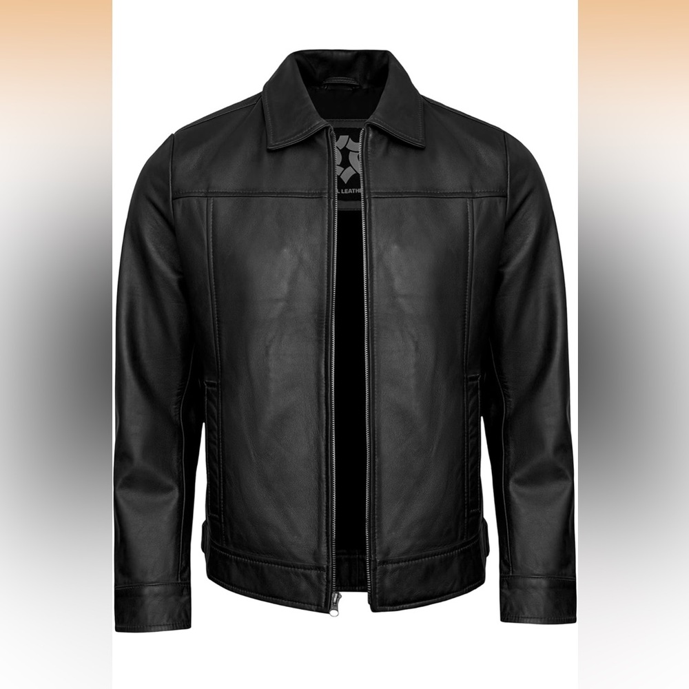 Black Real Leather Men's Jacket